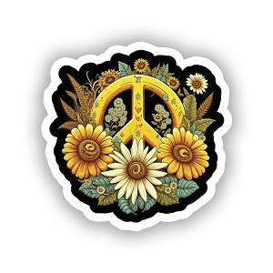 Hippie Daisy Peace  Sticker (Peel' N Stick)
