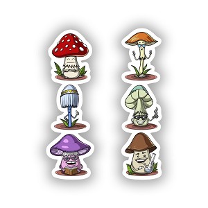 Mushrooms Hippie  Precision Cut Decal