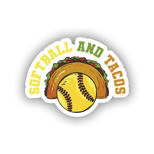 Softball And Tacos  Sticker (Peel' N Stick) 