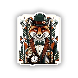 Victorian Fox  Sticker (Peel' N Stick)