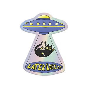 Later Losers Cat UFO  Sticker (Peel' N Stick)