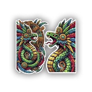 Aztec Quetzalcoatl Feathered Serpent God  Precision Cut Decal 