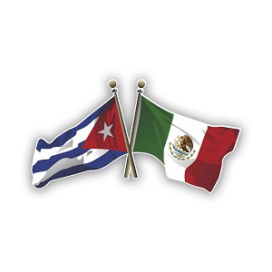 Cuban and Mexican Flags   Precision Cut Decal