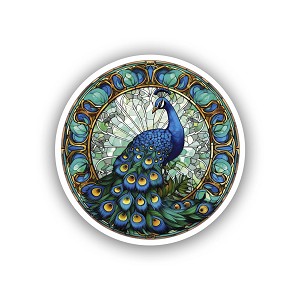 Stained Glass Peacock  Sticker (Peel' N Stick)