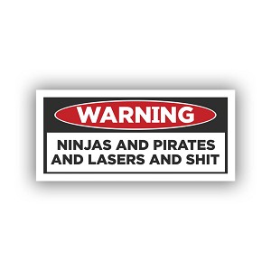 Ninjas Pirates Lasers Sticker (Peel' N Stick)