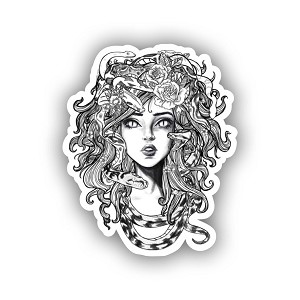 Medusa Pencil Sketch  Precision Cut Decal
