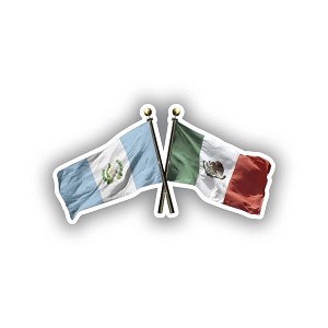 Guatemala and Mexico Flags Precision Cut Decal