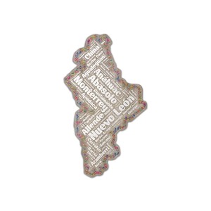 Nuevo Leon Mexico and its Municipalities  Precision Cut Decal
