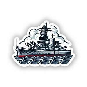 Military Battleship  Precision Cut Decal