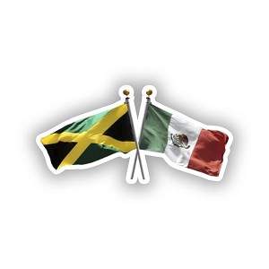 Jamaica and Mexico Flags  Precision Cut Decal