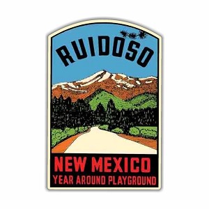 Vintage 1950s style Ruidoso NM New Mexico  Precision Cut Decal 