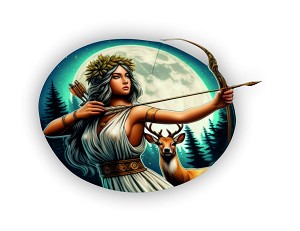 Artemis Greek Goddess of the Hunt   Sticker (Peel N' Stick)