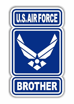 Sticker Air Force Brother USAF Wings  Precision Cut Decal