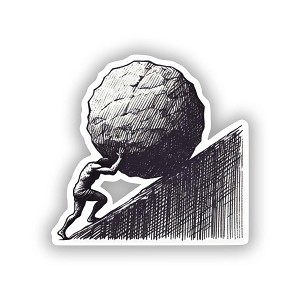 Sketched Sisyphus Greek Mythology Precision Cut Decal