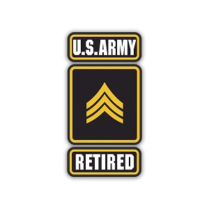 US Army Sergeant Retired.  Precision Cut Decal