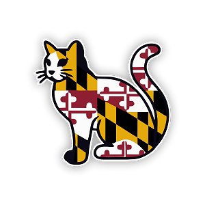 Maryland State Tricolor Cat. Precision Cut Decal