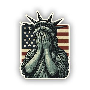 Statue of Liberty Hands Over Eyes.  Presicion Cut Decal 