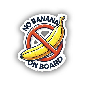 No Banana on Board  Precision Cut Decal