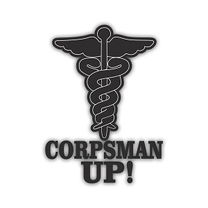 Corpsman UP (Black)  Precision Cut Decal