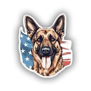German Shepherd USA Flag Precision Cut  Decal