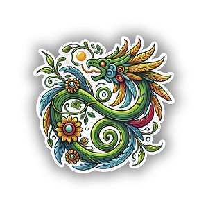 Aztec Quetzalcoatl Nature  Precision Cut Decal