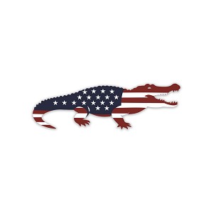 Florida Gator Silhouette USA Flag  Precision Cut Decal 
