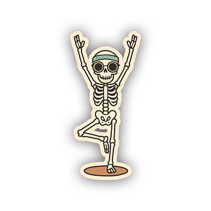 Funny Skeleton Yoga  Precision Cut Decal