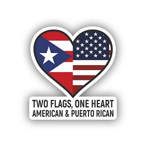 Puerto Rican USA Flag Heart  Precision Cut Decal