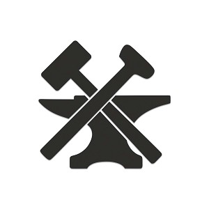 Hammer and Anvil Silhouette  Precision Cut Decal