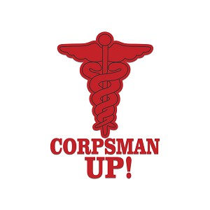 Corpsman UP (Red)  Precision Cut Decal