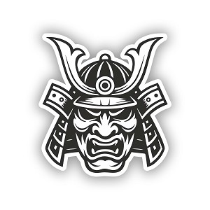 Samurai Warrior Mask Precision Cut Decal