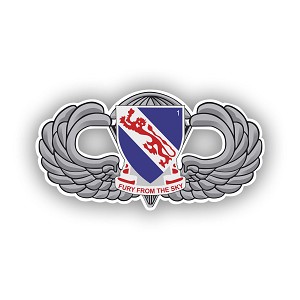 Army Parachute 508th Infantry Airborne 1st Battalion  Precision Cut Decal