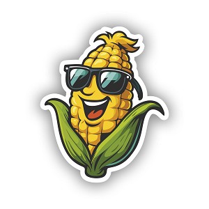 Funny Corn Cob  Precision Cut Decal
