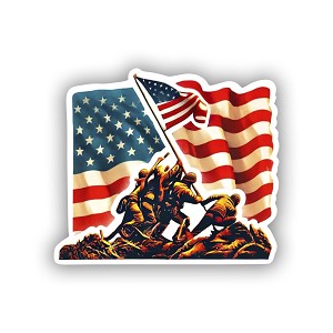 Iwo Jima Flag Raising Precision Cut Decal