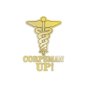 Corpsman UP (Gold)  Precision Cut Decal