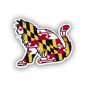 Maryland Flag Cat  Precision Cut Decal