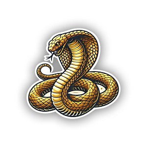 Golden King Cobra  Precision Cut Decal