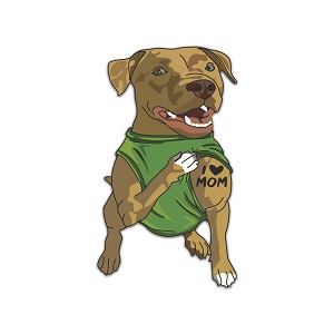 Cute Pit Bull Dog Tattoo I Love Mom Pitbull Dog  Precision Cut Decal