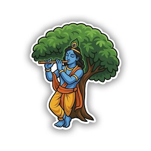 Hindu God Flute Tree Precision Cut Decal
