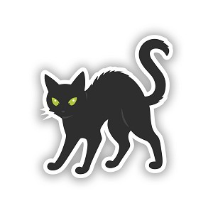 Black Cat Arched Back Precision Cut Decal