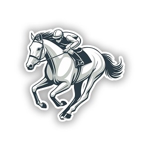 Elegant White Thoroughbred Gallop Precision Cut Decal