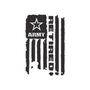 Distressed Army Retired Flag Precision Cut Decal