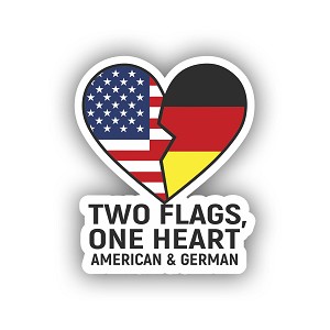 Two Flags One Heart Precision Cut Decal
