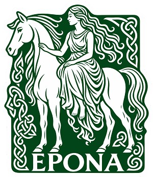 Celtic Goddess Epona with Horse Outline  Precision Cut Decal