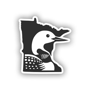 Minnesota Loon Silhouette White Precision Cut Decal