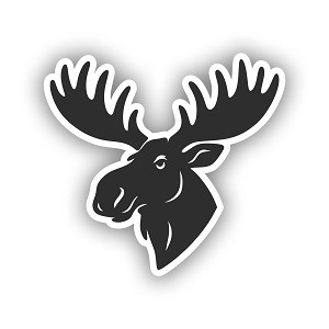 Moose Head Silhouette  Precision Cut Decal