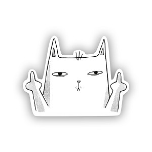 Cat Middle Finger Precision Cut Decal