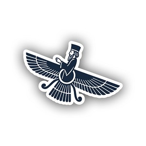 Zoroastrian Faravahar Winged Symbol  Precision Cut Decal