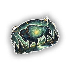 Enchanted Forest Bison Wall Precision Cut Decal