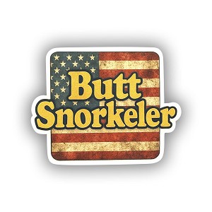 Butt Snorkeler Distressed USA Flag Precision Cut Decal